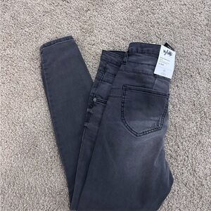 Vylette Dark Wash Grey Skinny Jeans